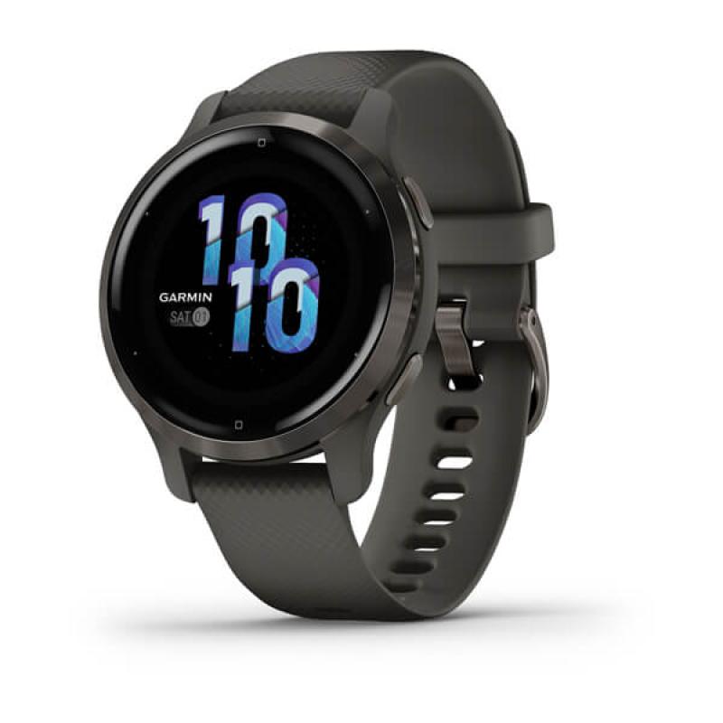 Venu® 2S Slate Stainless Steel Bezel with Graphite Case and Silicone Band
